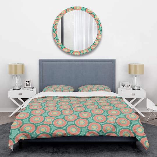 Designart 'Retro Circular Pattern VI' Mid-Century Duvet Cover Set